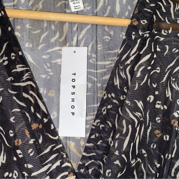 NWT Topshop Animal Print Mesh Bodysuit - Picture 5 of 6